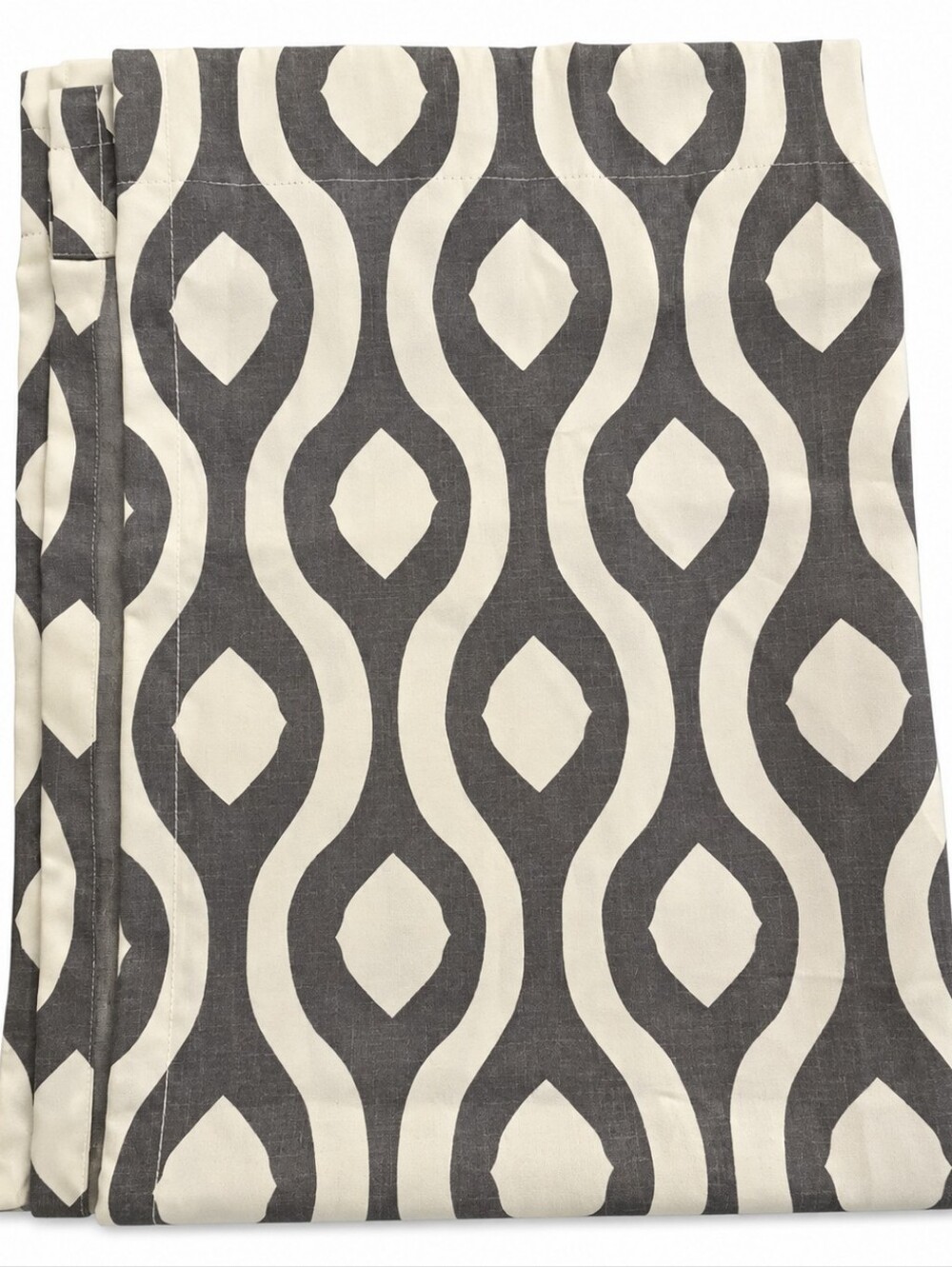 Mainstays Gray and White Geometric Curtain Panel-set of 2